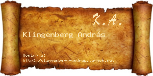 Klingenberg András névjegykártya