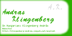 andras klingenberg business card